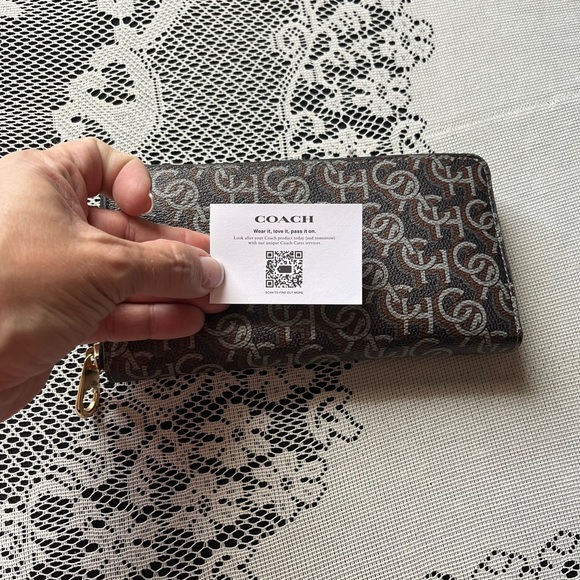 Coach Blue with Brown and Gray Monogram Wallet - Picture 7 of 7